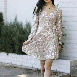 In Loom Sierra Sequin Wrap Dress Clothing