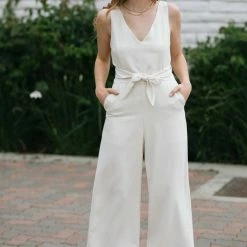 Mod Ref Work Essentials Meredith Tie Front Jumpsuit