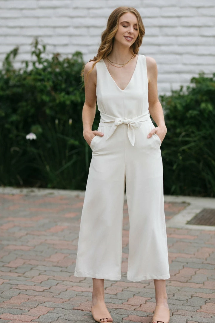 Mod Ref Work Essentials Meredith Tie Front Jumpsuit