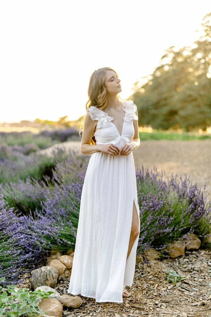 Aakaa Bridal Kathleen V-Neck Maxi Dress