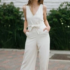 Mod Ref Work Essentials Meredith Tie Front Jumpsuit