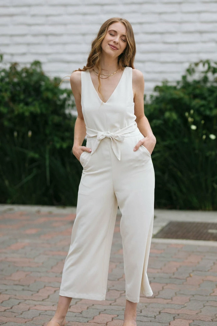 Mod Ref Work Essentials Meredith Tie Front Jumpsuit