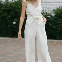 Mod Ref Work Essentials Meredith Tie Front Jumpsuit