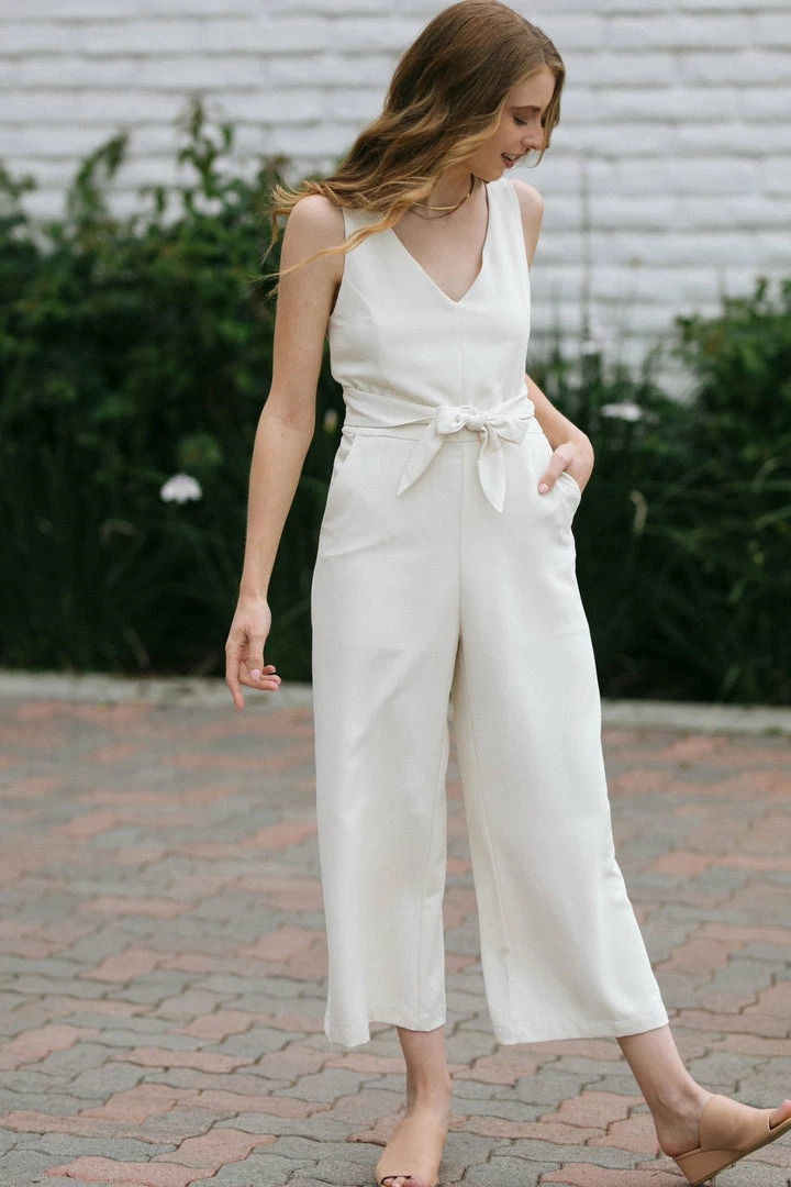 Mod Ref Work Essentials Meredith Tie Front Jumpsuit