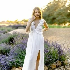 Aakaa Bridal Kathleen V-Neck Maxi Dress