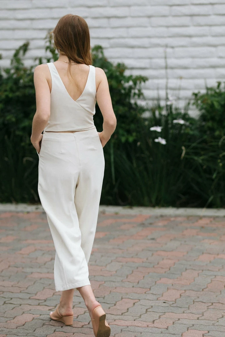 Mod Ref Work Essentials Meredith Tie Front Jumpsuit