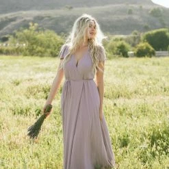 Soieblu Melody Short Sleeve Maxi Wrap Dress Bridal