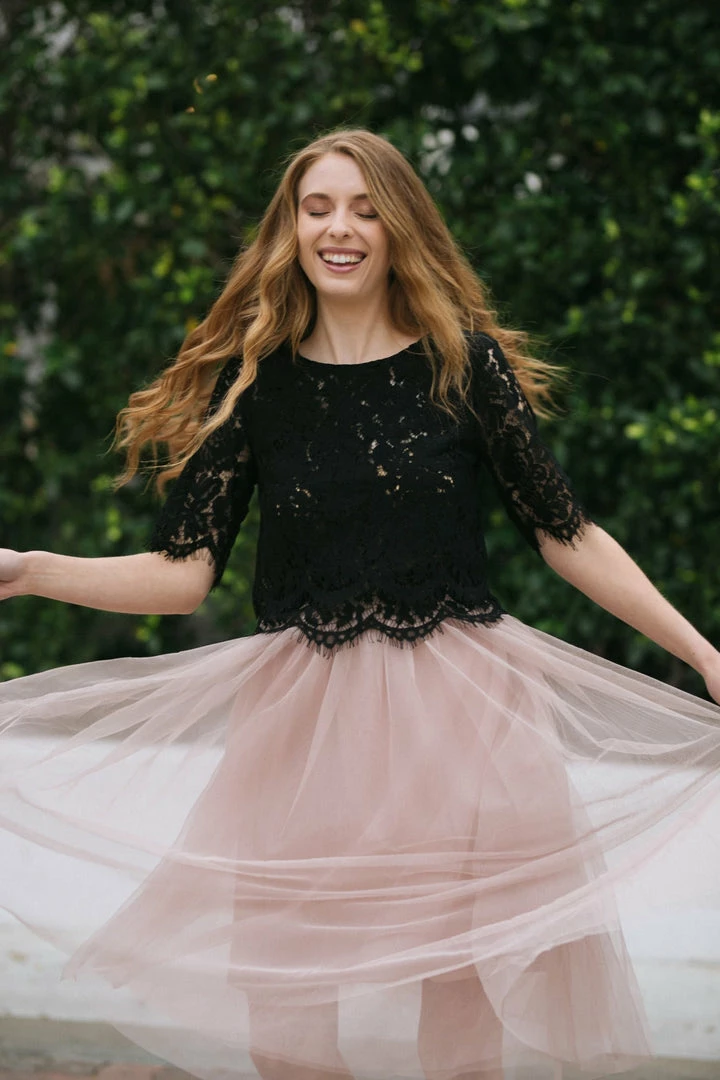 Space 46 Georgia Cropped Lace Top