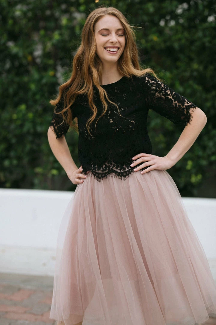 Space 46 Georgia Cropped Lace Top