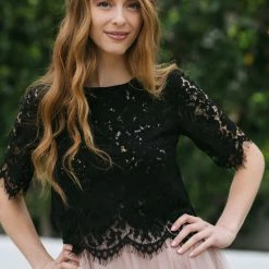 Space 46 Georgia Cropped Lace Top