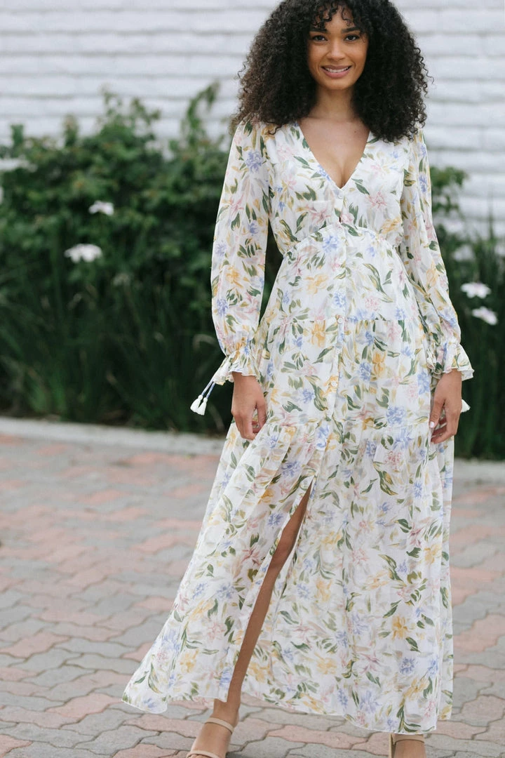 Aakaa Paris V-Neck Maxi Dress Maternity Friendly