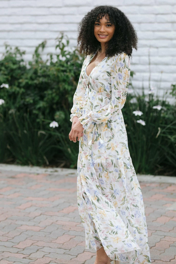 Aakaa Paris V-Neck Maxi Dress Maternity Friendly