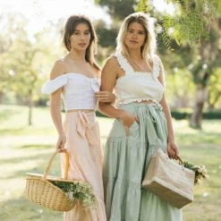 & Merci Meredith Tiered Midi Skirt