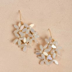 Girly Teresa Flower Beaded Teardrop Earrings