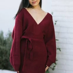 Peach Love California Teagan Surplice Mini Dress