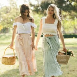 & Merci Meredith Tiered Midi Skirt