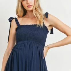 Hello Miz Maternity Friendly Maternity Gemma Tie Shoulder Dress