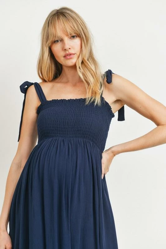 Hello Miz Maternity Friendly Maternity Gemma Tie Shoulder Dress