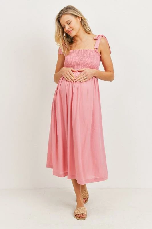 Hello Miz Maternity Friendly Maternity Gemma Tie Shoulder Dress