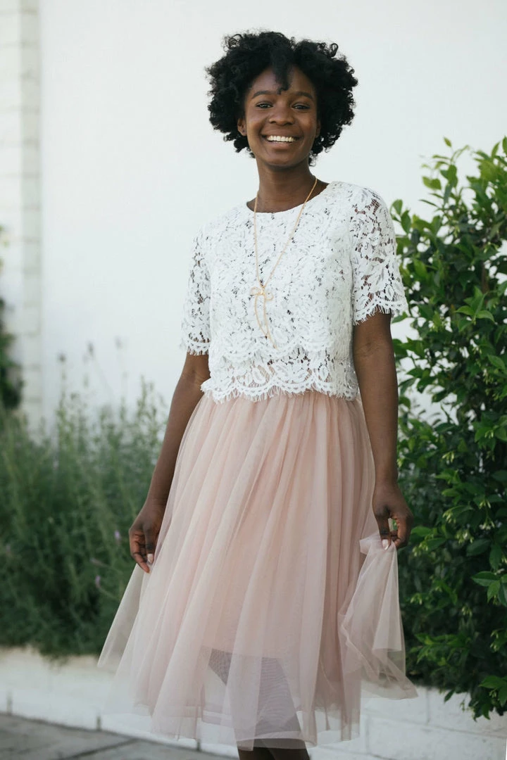 Space 46 Georgia Cropped Lace Top