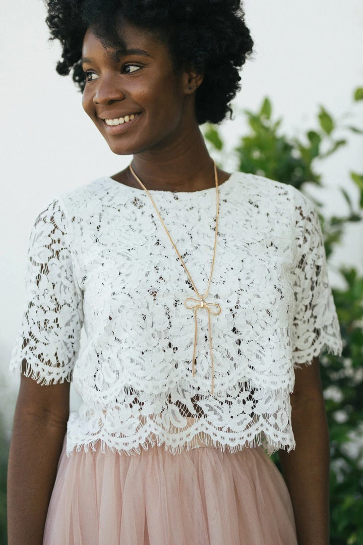 Space 46 Georgia Cropped Lace Top