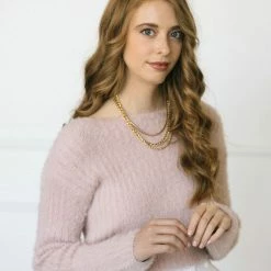 Hyfve Misty Cropped Eyelash Sweater