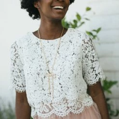 Space 46 Georgia Cropped Lace Top