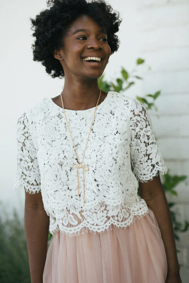 Space 46 Georgia Cropped Lace Top