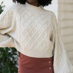 Dreamers Chrissy Cropped Mockneck Sweater