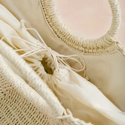 FAME Swim Elle Half Moon Straw Tote