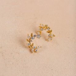 Joia Andrea Crystal Leaf Earrings