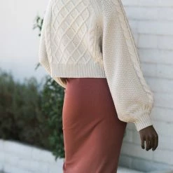 Dreamers Chrissy Cropped Mockneck Sweater