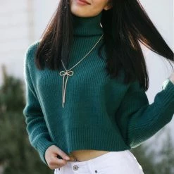 Listicle Clothing Trish Cropped Turtleneck Sweater