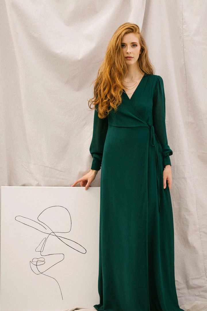 Morning Lavender Best Sellers Chloe Wrap Maxi Dress