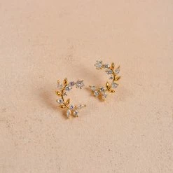 Joia Andrea Crystal Leaf Earrings