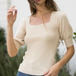 Moodie Marjorie Square Neck Knit Top