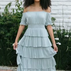 Listicle Zhina Tiered Ruffle Dress