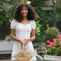 Aakaa Maisie Embroidered Mini Dress Clothing