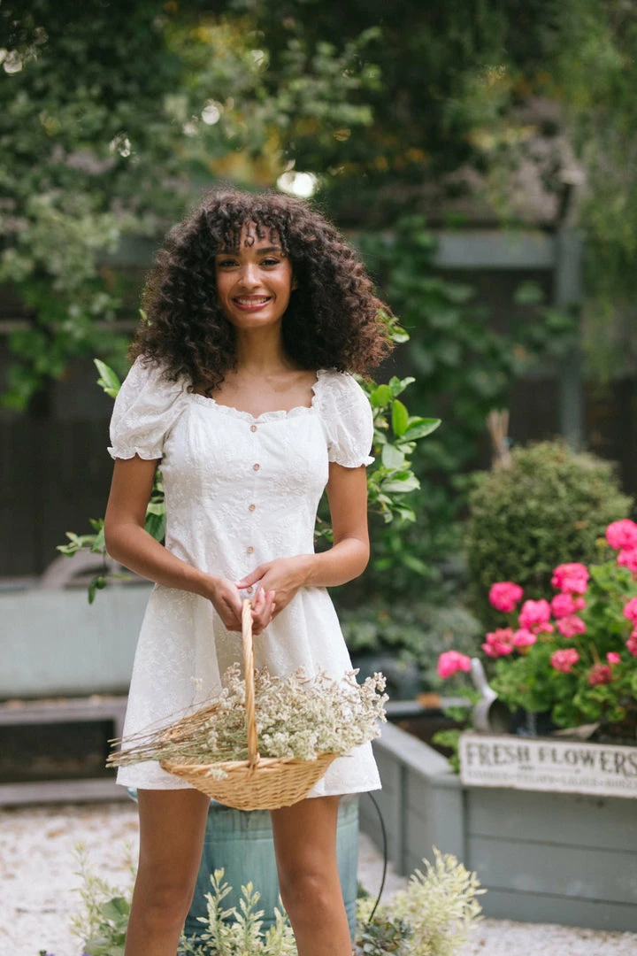 Aakaa Maisie Embroidered Mini Dress Clothing