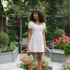 Aakaa Maisie Embroidered Mini Dress Clothing