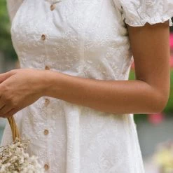 Aakaa Maisie Embroidered Mini Dress Clothing