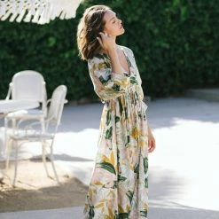 Aakaa Shelly V-Neck Maxi Dress Maternity Friendly