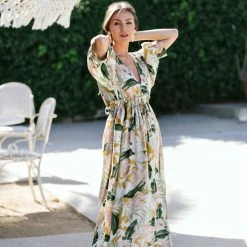 Aakaa Shelly V-Neck Maxi Dress Maternity Friendly