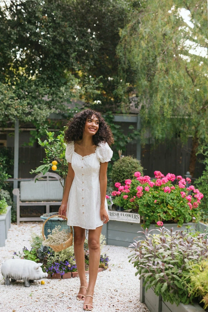 Aakaa Maisie Embroidered Mini Dress Clothing