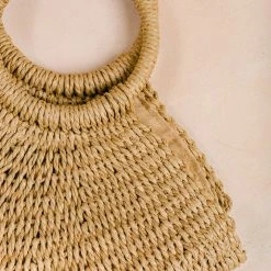 FAME Swim Elle Half Moon Straw Tote