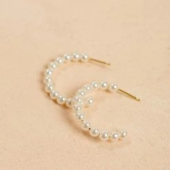 Girly Accessories Grace Pearl Hoop Earrings