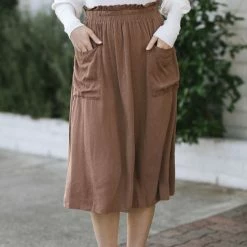 Final Touch Barbara Textured Midi Skirt Maternity Friendly