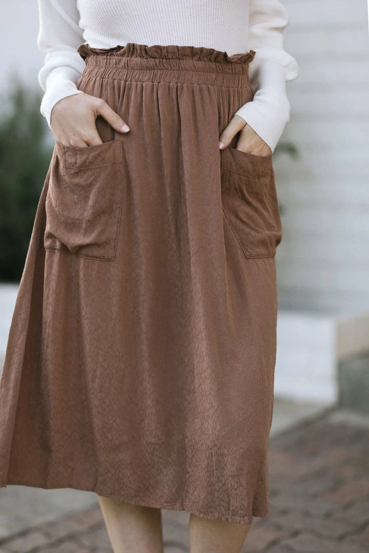 Final Touch Barbara Textured Midi Skirt Maternity Friendly