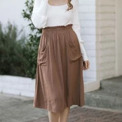 Final Touch Barbara Textured Midi Skirt Maternity Friendly