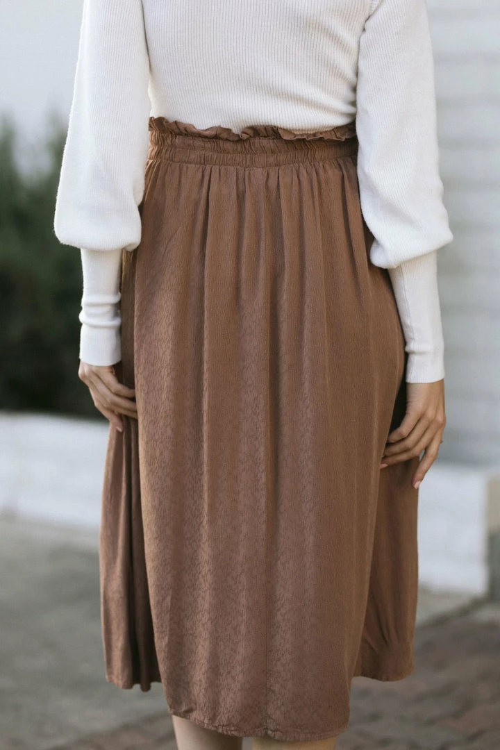 Final Touch Barbara Textured Midi Skirt Maternity Friendly